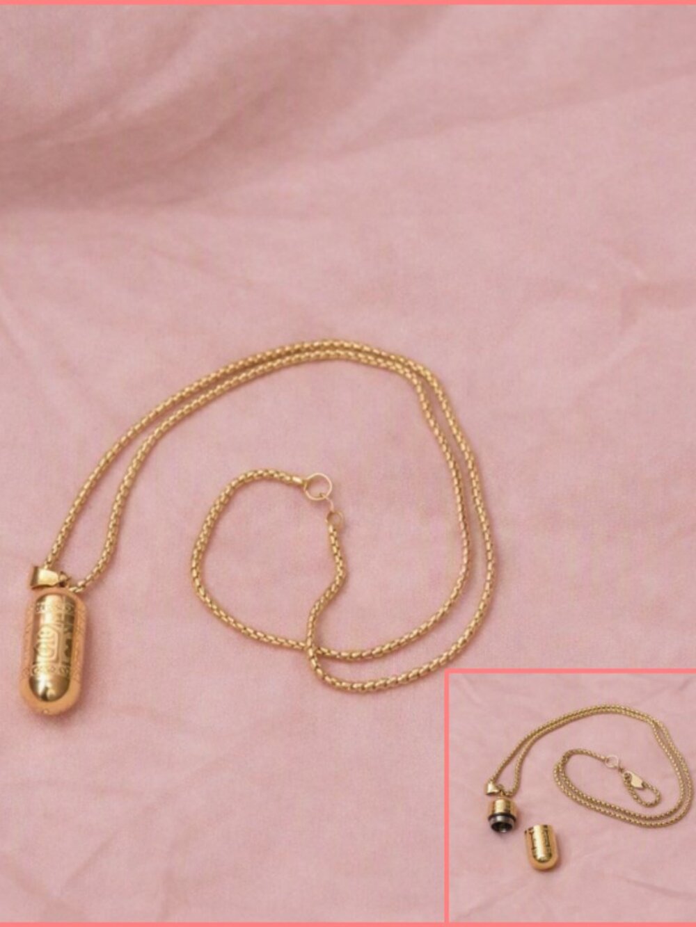 Om Mani Padme Hum Buddhist Mantra Pendant Necklace Mini Bottle Stainless Steel